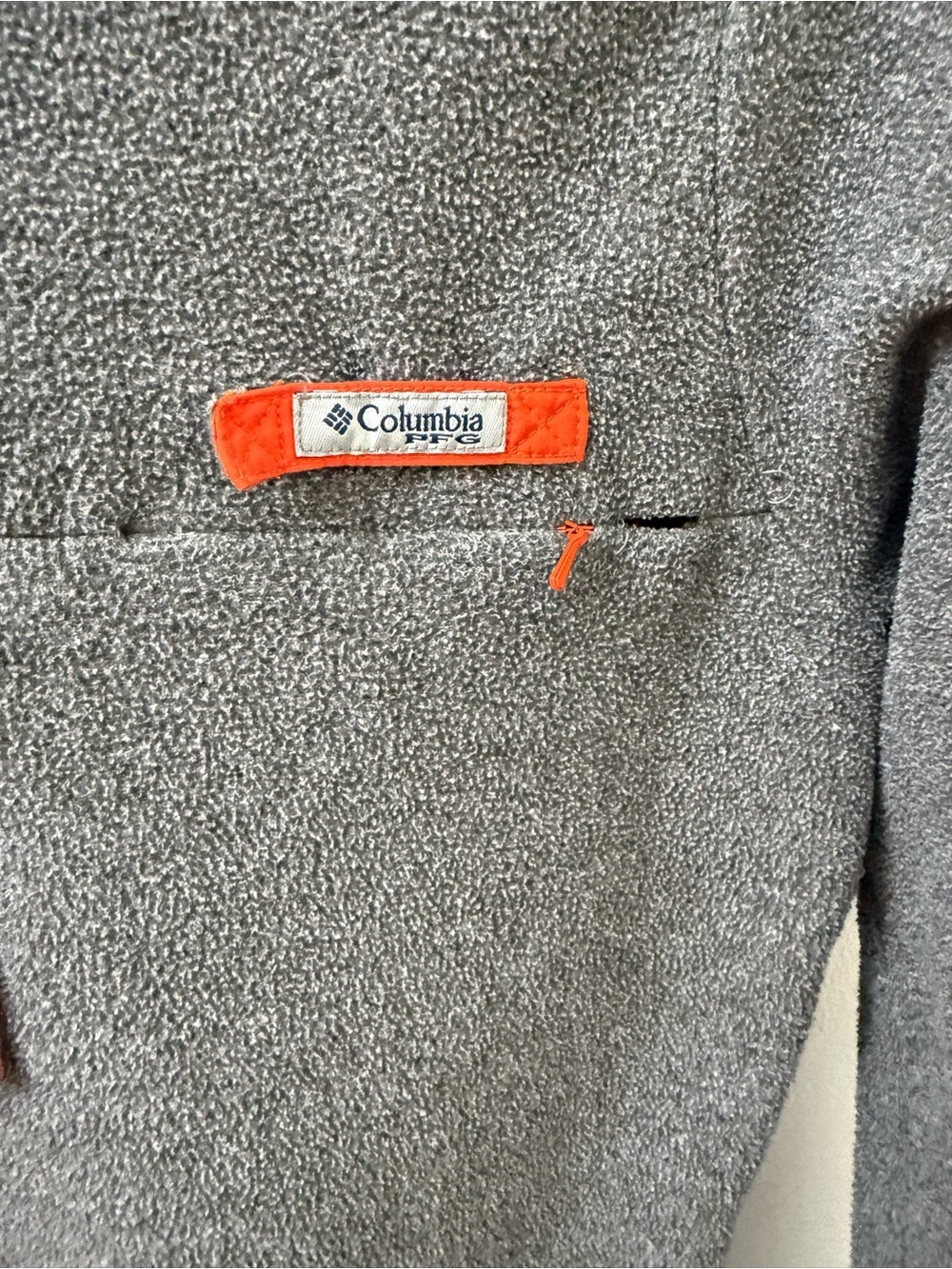 Columbia Gray Fleece Pullover with Orange Trim Clemson XS - Picture 3 of 8